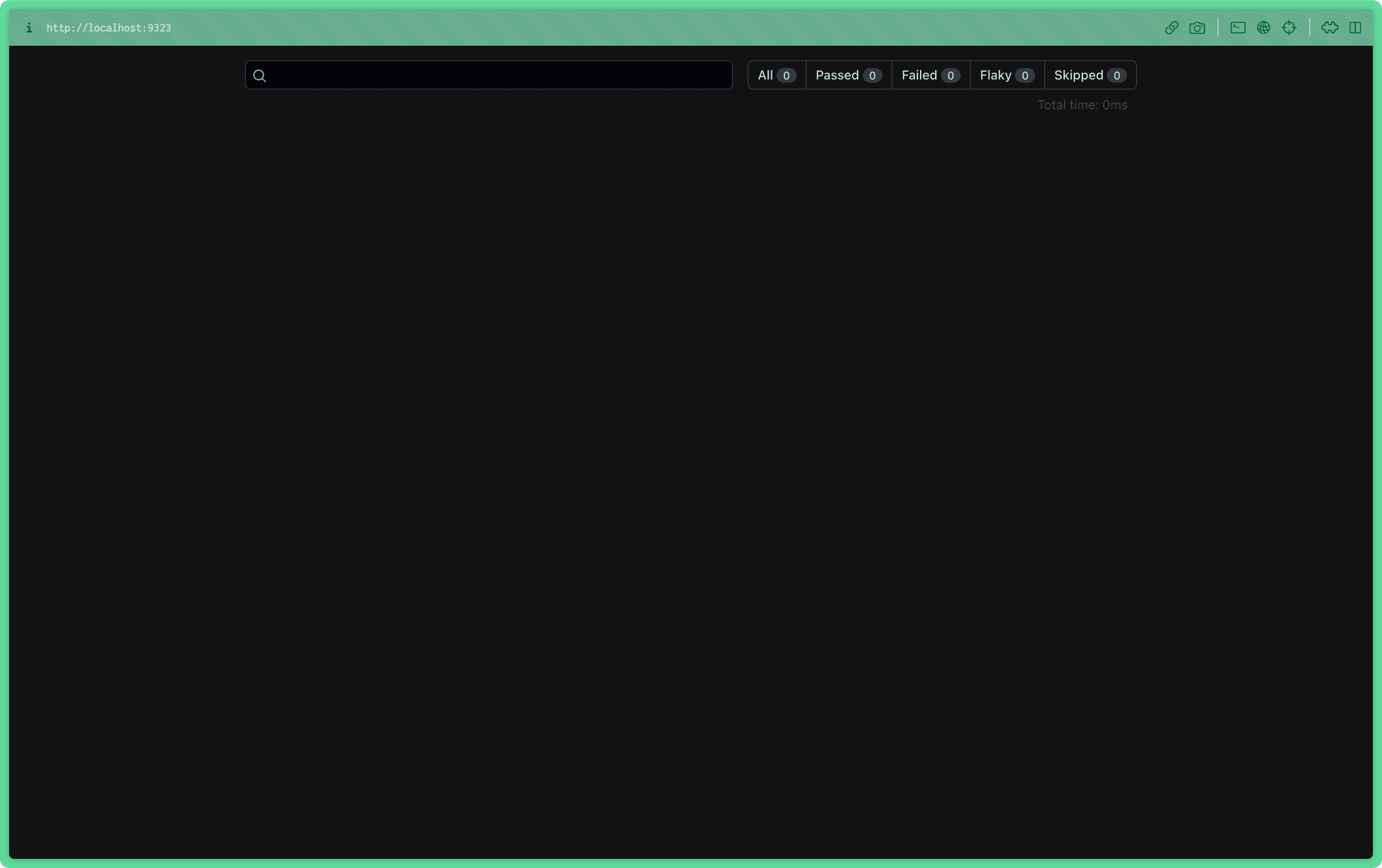 Empty test suite results