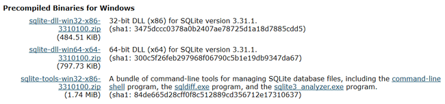 SQLite download page SQLite download page