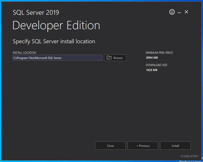 SQL Server choose installation location SQL Server choose installation location