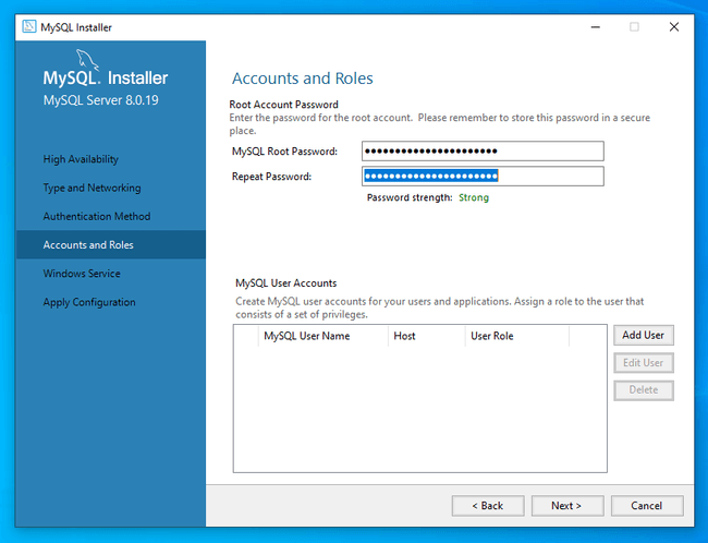 MySQL set password MySQL set password