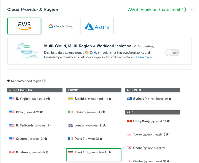 Cloud Provider & Region Cloud Provider & Region