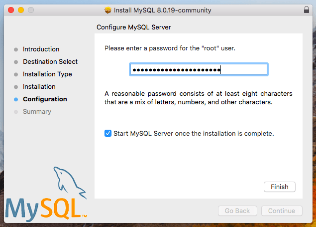MySQL installer set password MySQL installer set password