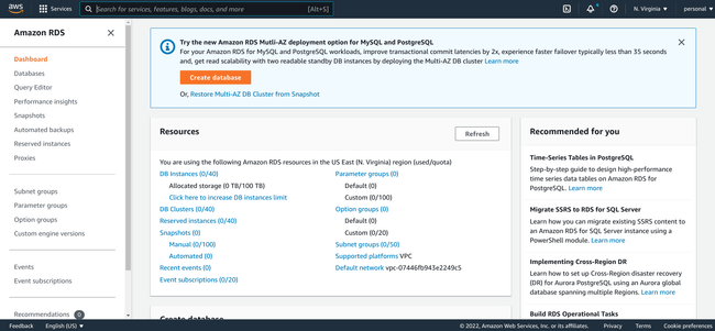 Main RDS page Main RDS page