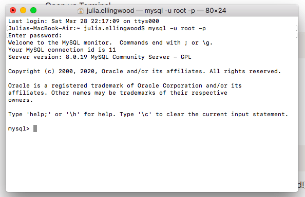 MySQL prompt MySQL prompt