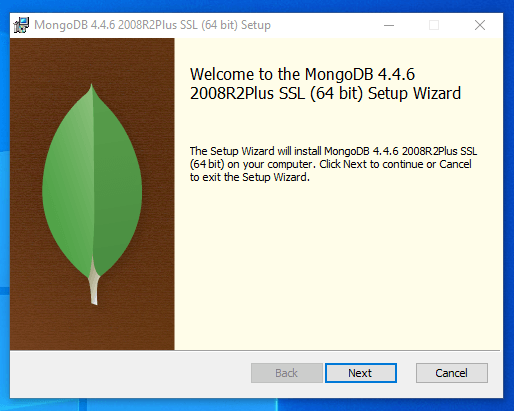 MongoDB installer greeting MongoDB installer greeting