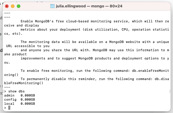 MongoDB show databases MongoDB show databases