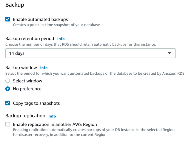 Configure backups Configure backups