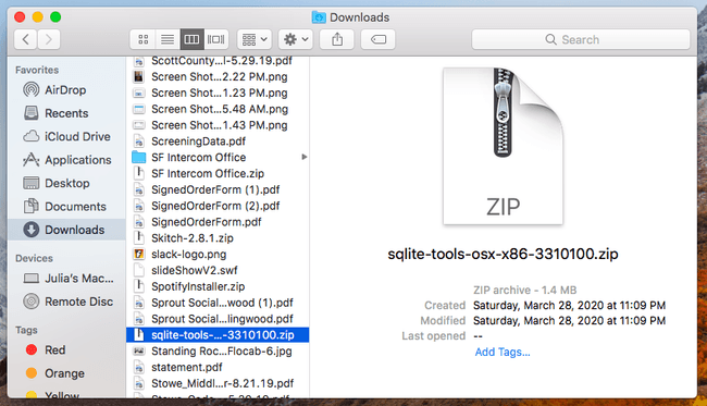 SQLite zip file SQLite zip file